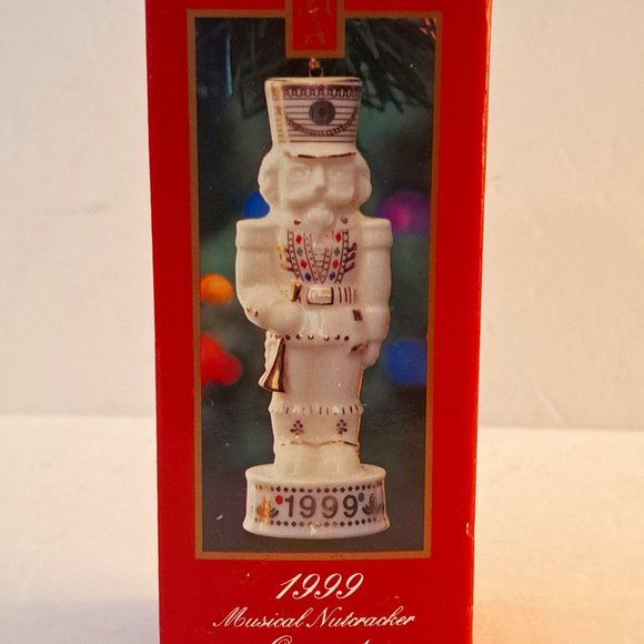 Porcelain Hand-Painted Musical Nutcracker Ornament 5" (1999) - Picture 1 of 6